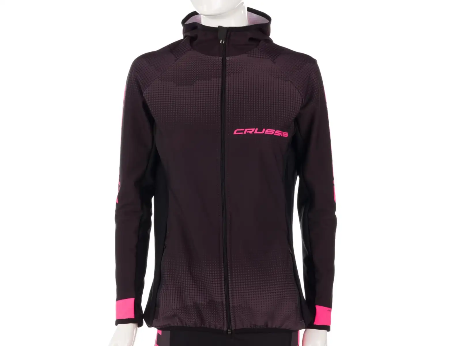Crussis Damen Hoodie schwarz/rosa.