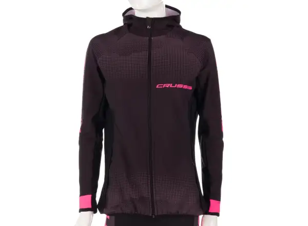 Crussis Damen Hoodie schwarz/rosa.