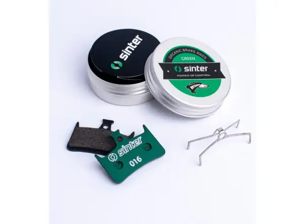 Sinter Hope Bremsbeläge aus grünem Polymer.