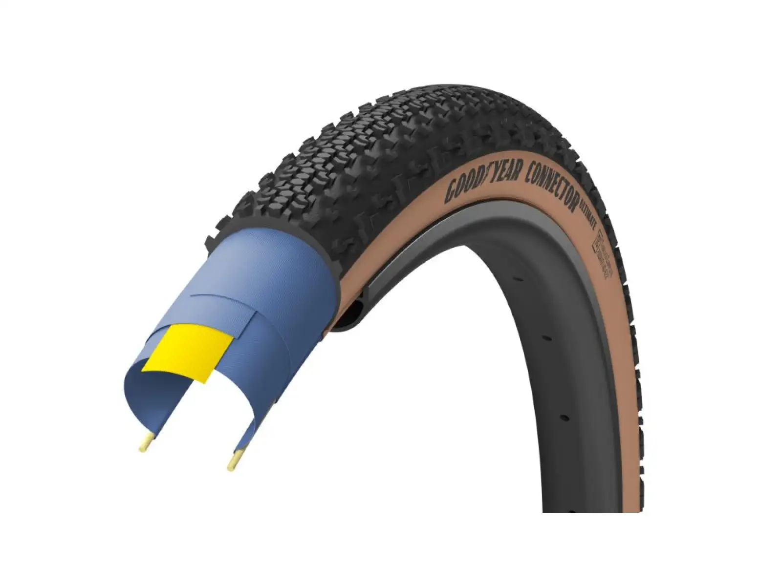 Goodyear Connector Ultimate Tubeless Komplettes 28-Zoll Gravelreifen mit Kevlar Tan