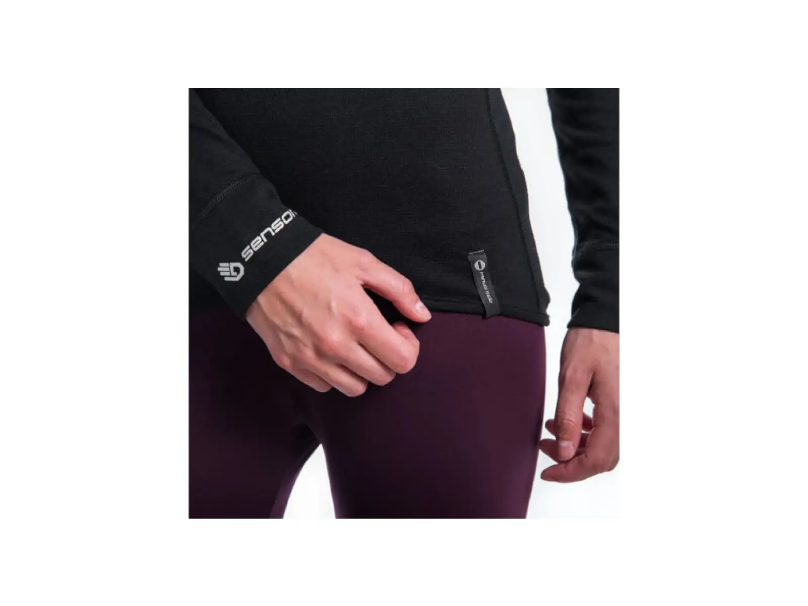 Sensor Double Face Damenshirt Langarm schwarz
