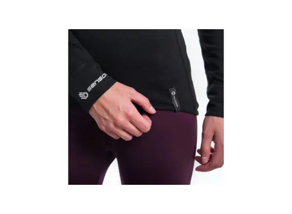 Sensor Double Face Damenshirt Langarm schwarz