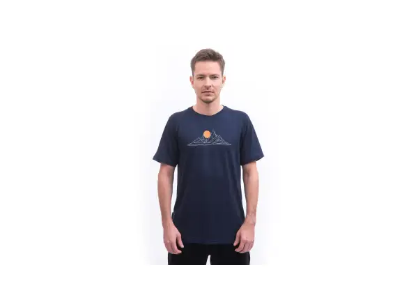 Sensor Merino Blend Moon Herren T-Shirt Kurzarm Deep Blue