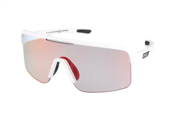 R2 Boost Sonnenbrille mattes Weiß/fotochromatisch/rotes Chrom