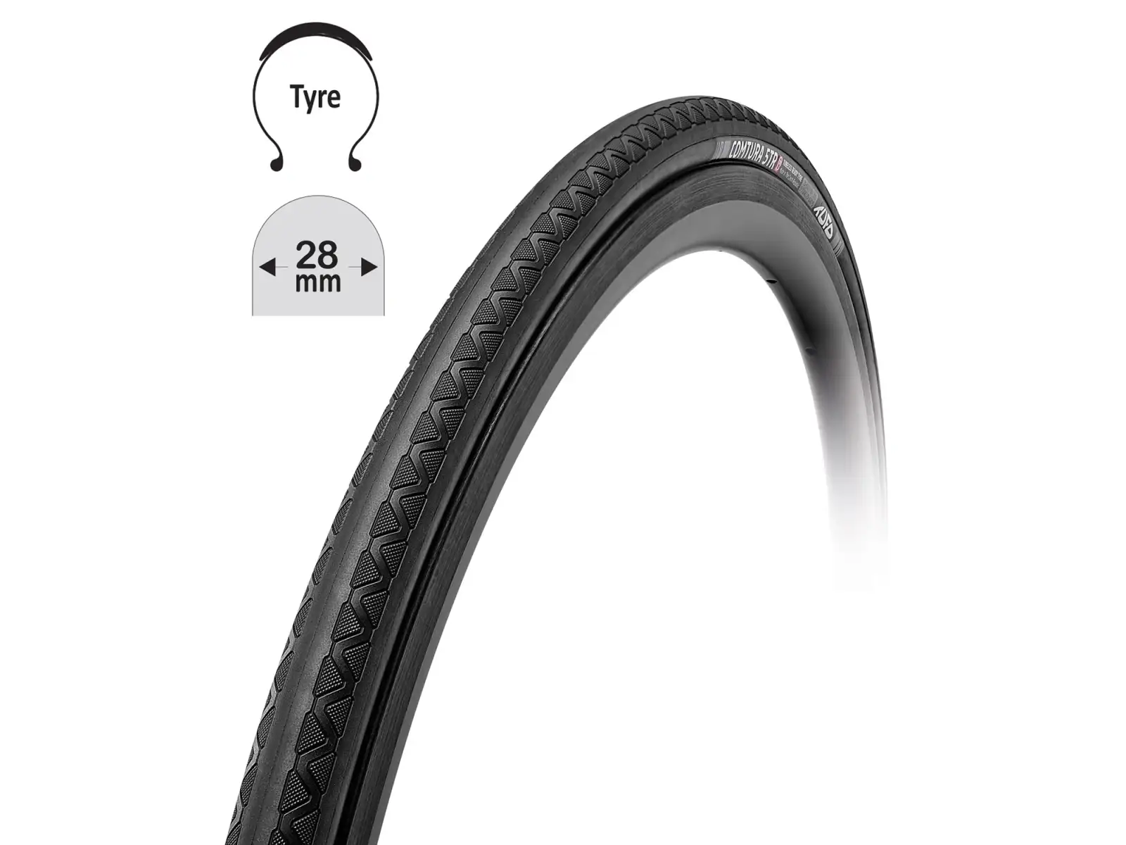 Tufo Comtura 5TR 28-622 Rennreifen mit Kevlar Schwarz