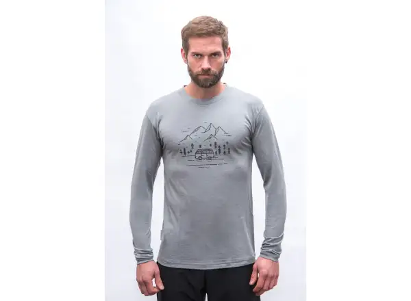 Sensor Merino Active Van Life Herren T-Shirt langarm grau