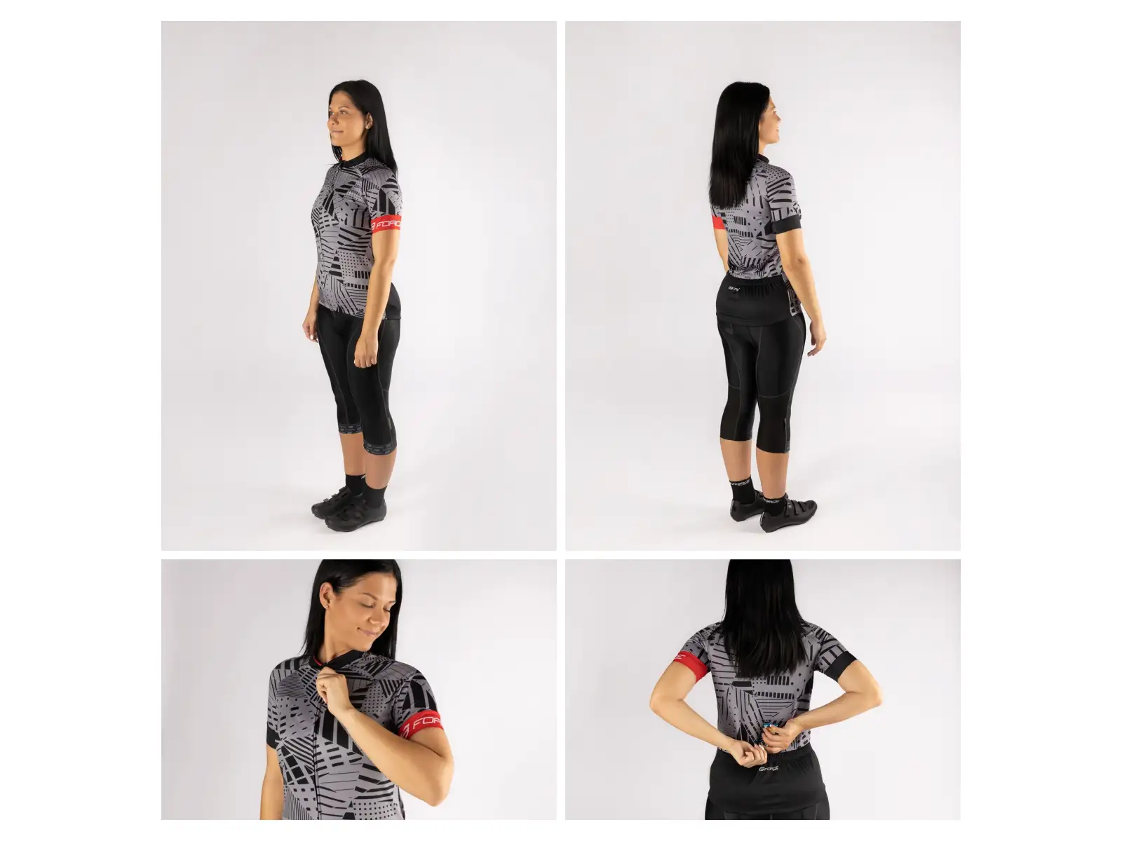 Force Shard Lady Damen Kurzarmtrikot grau/schwarz