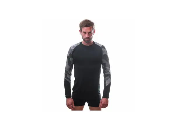 Sensor Merino Impress Herren Thermounterwäsche Langarm schwarz/Camo
