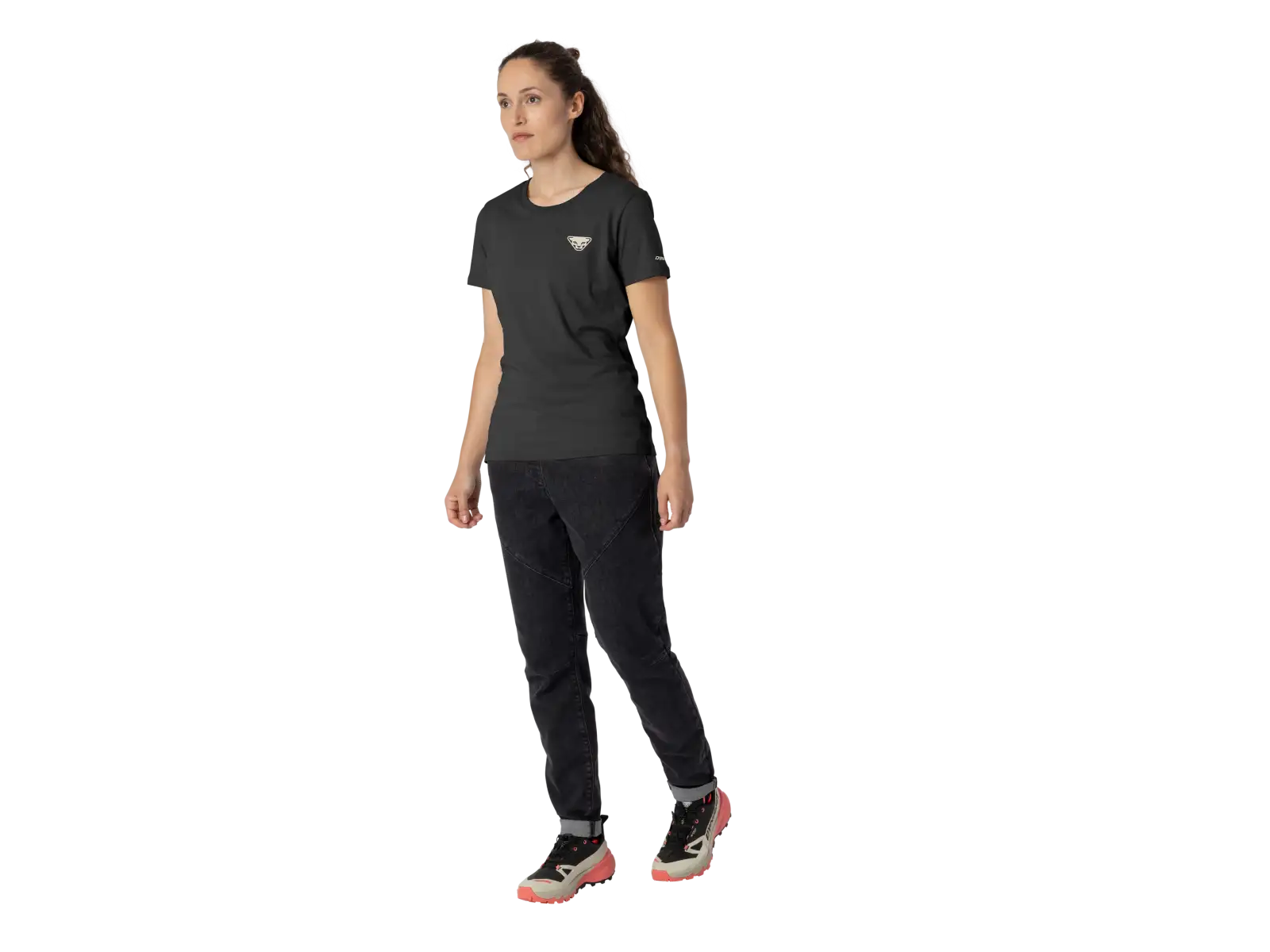 Dynafit 24/7 Graphic Damen T-Shirt Kurzarm Black Out/Trail Crew