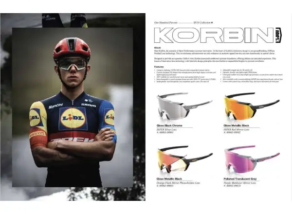 100% Korbin Brille Gloss Metallic Black Orange Flash Mirror Photochromic