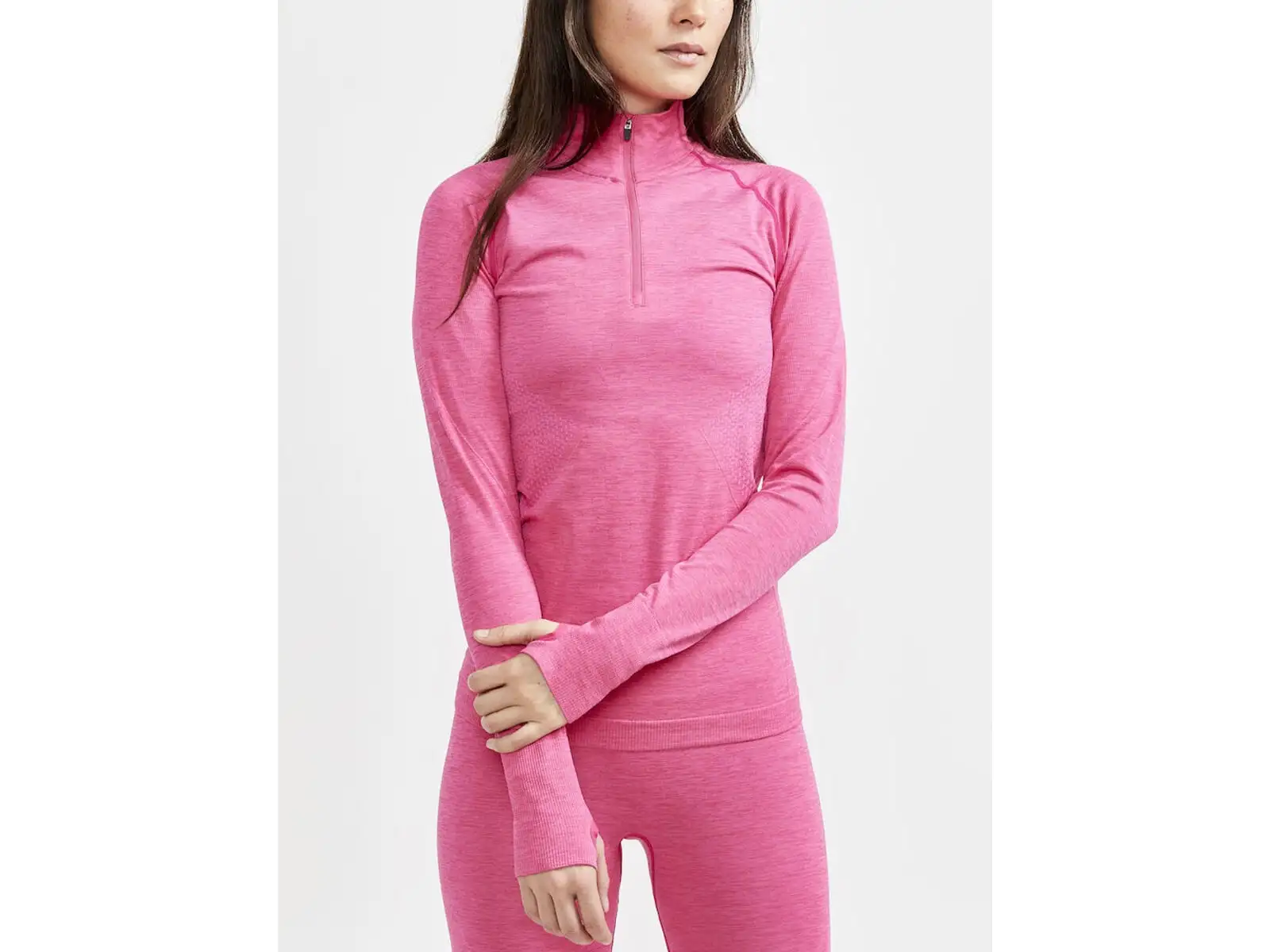 Craft CORE Dry Active Comfort Zip Damen Langarmshirt Rosa