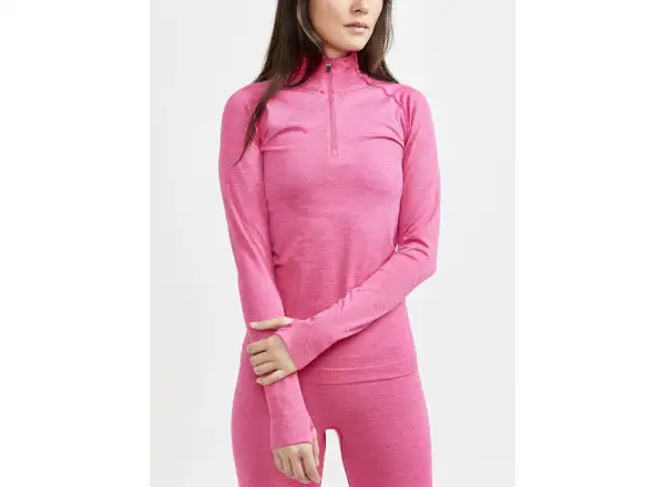 Craft CORE Dry Active Comfort Zip Damen Langarmshirt Rosa