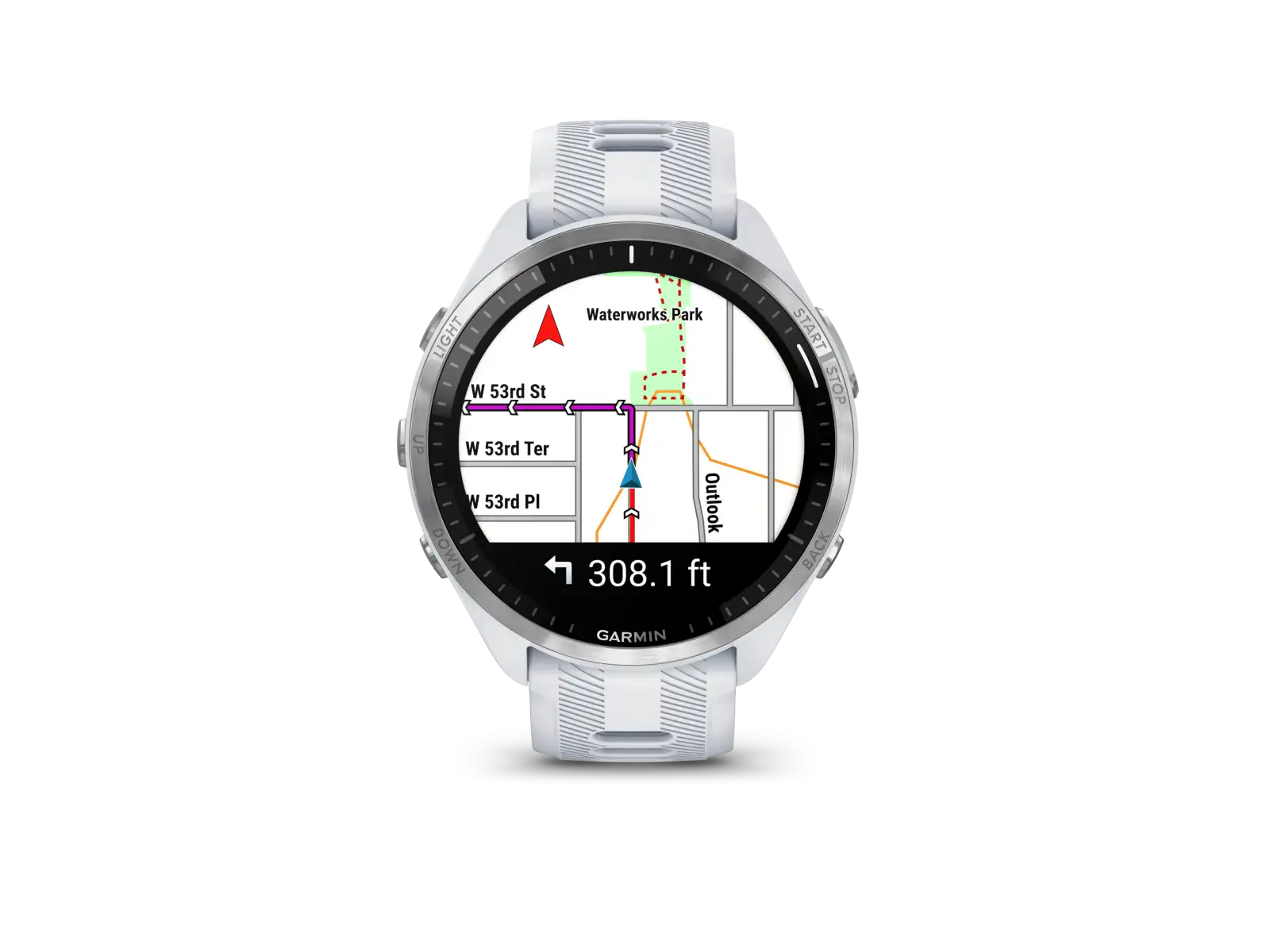 Garmin Forerunner 965 Smartwatch Silber Titan/Weiß