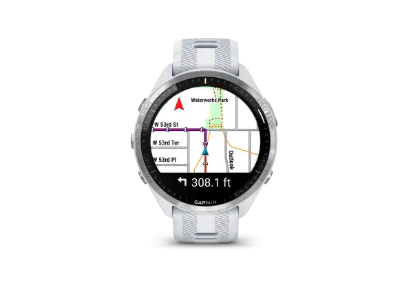 Garmin Forerunner 965 Smartwatch Silber Titan/Weiß