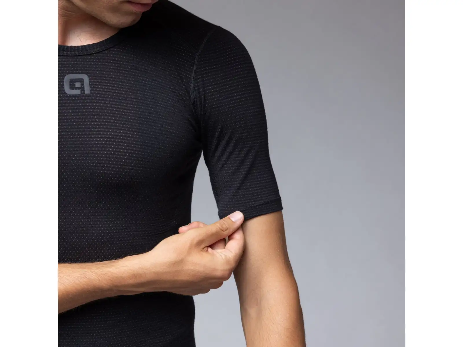 Alé Intimo Merino Herren Unterhemd kurzer Ärmel Black