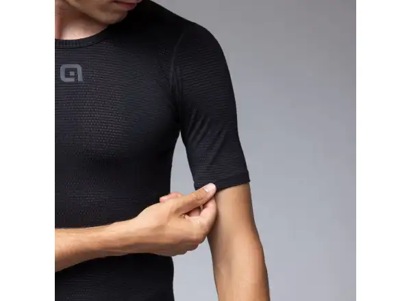 Alé Intimo Merino Herren Unterhemd kurzer Ärmel Black
