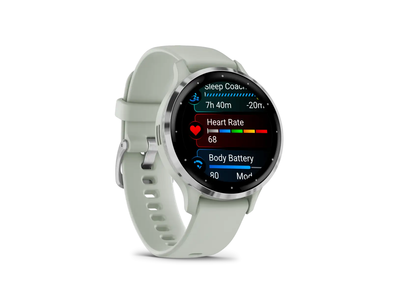 Garmin Venu 3S Smartwatch Silber/Salbeigrün