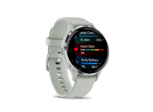 Garmin Venu 3S Smartwatch Silber/Salbeigrün