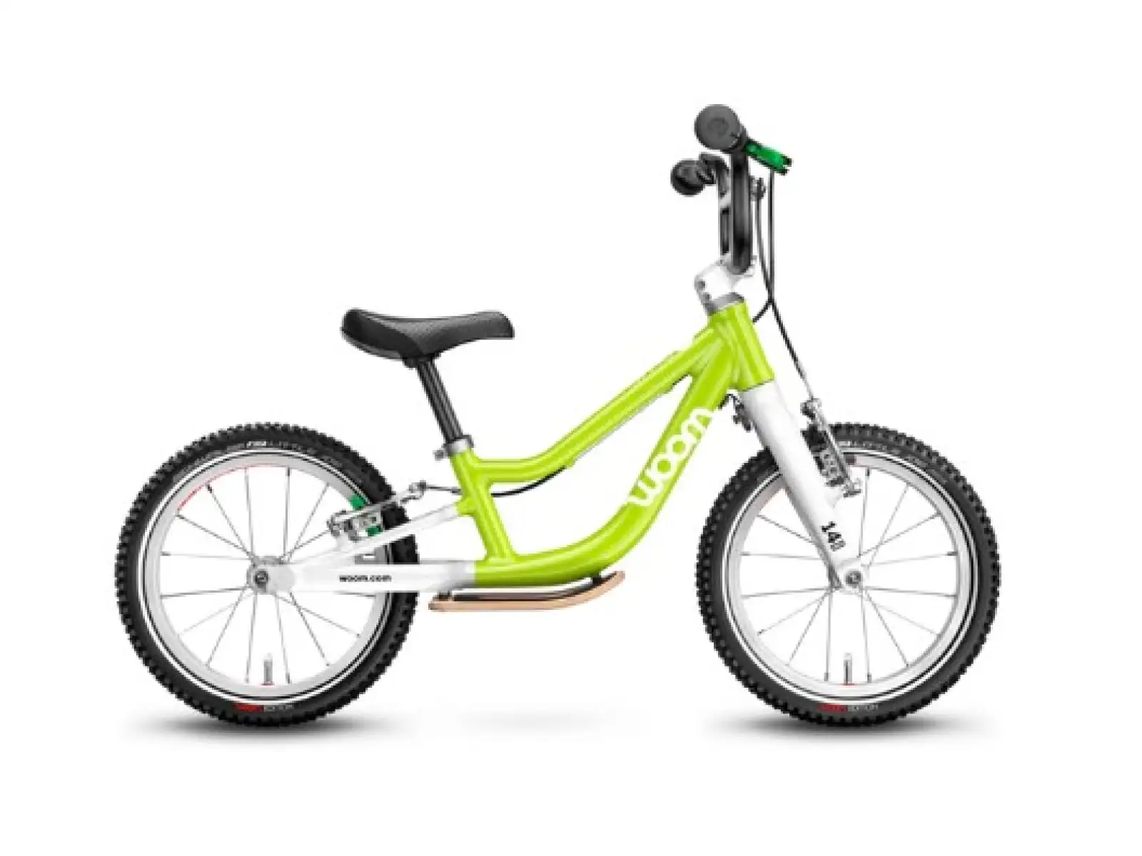 Woom 1 Plus Eidechse Limette 14 Kinder Laufrad