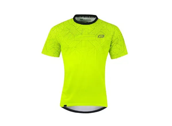 Force City Herrentrikot Kurzarm Fluoreszierend/Schwarz