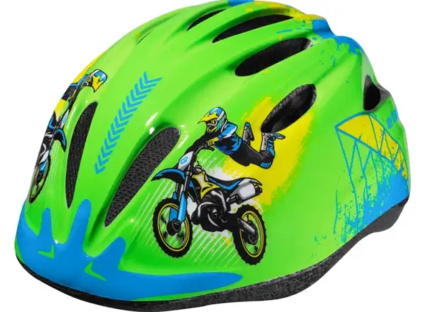Etape Rebel Kinderfahrradhelm grün/Motorrad