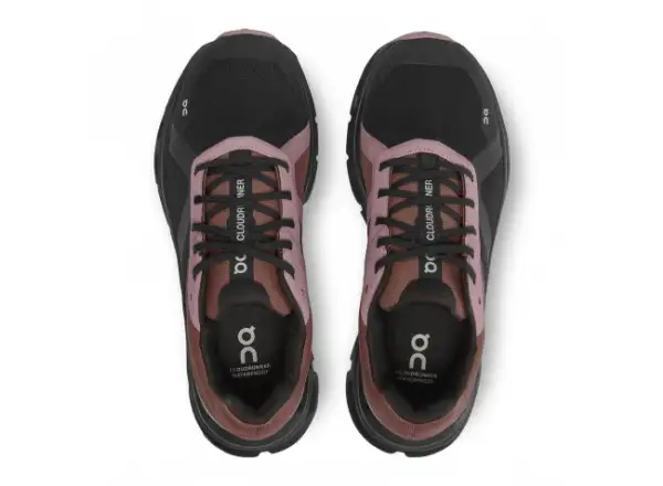 On Cloudrunner Waterproof Damen Laufschuhe Schwarz/Weinrot