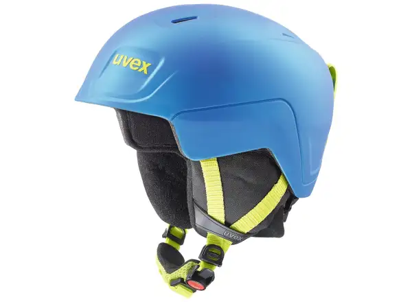 Uvex Manic Pro Kinder Skihelm Blue/Lime Matt