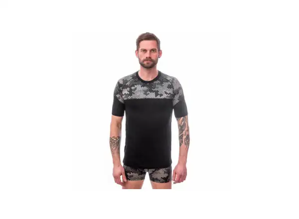 Sensor Merino Impress Herren T-Shirt kurzarm černá/Honeycomb