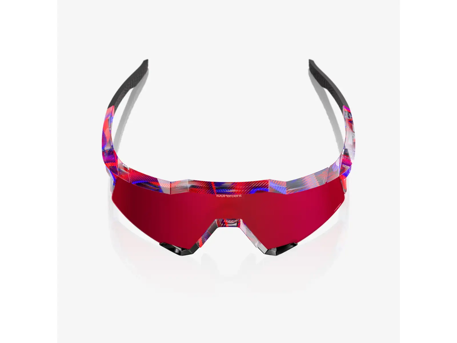 100% Speedcraft Brille FDJ Gloss Translucent Red/Blue/HiPER Fire Red Mirror Lens