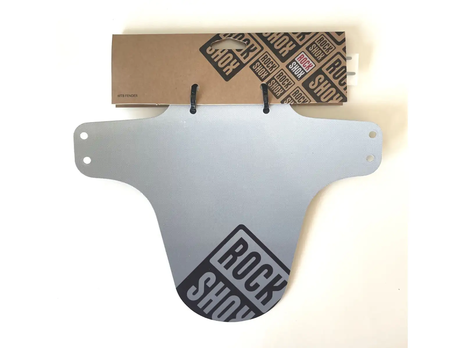Rock Shox AM Fender Vorderes Schutzblech Full Silver/White Fade - Schwarzes Logo