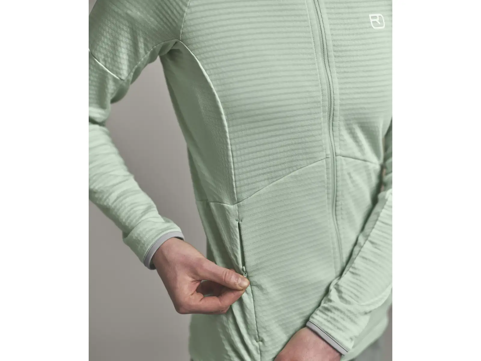 Ortovox Fleece Light Grid Hoody Damen-Sweatshirt Green Acid