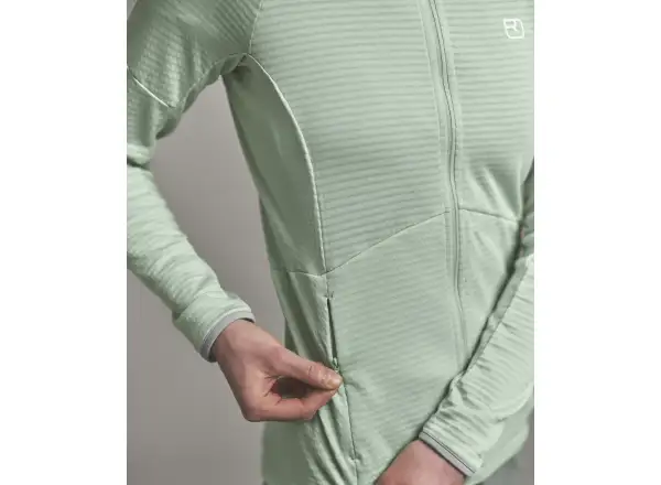 Ortovox Fleece Light Grid Hoody Damen-Sweatshirt Green Acid