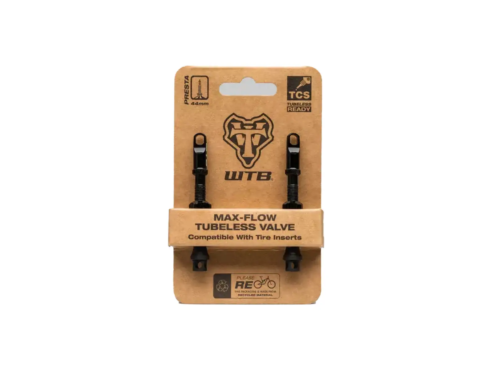WTB TCS Max-Flow Tubeless Ventile 44 mm schwarz 2 Stück