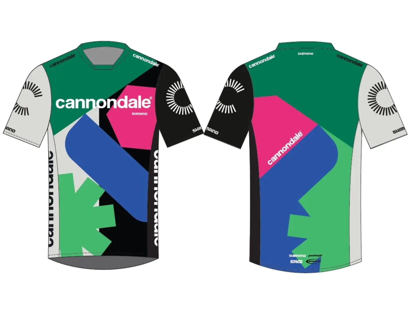 Cannondale CFR Replica Herrentrikot Kurzarm schwarz/weiß/grün