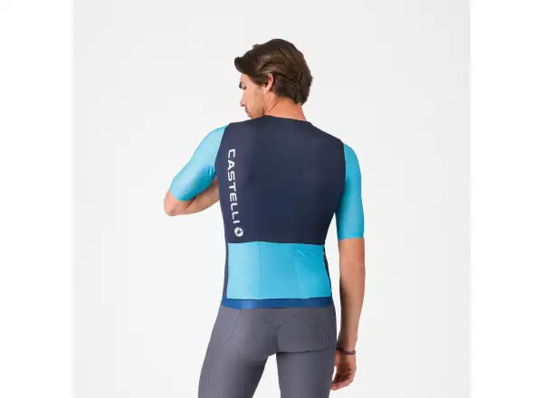Castelli Corretto Herrentrikot Kurzarm Belgian Blue/Blue Fiamma-White