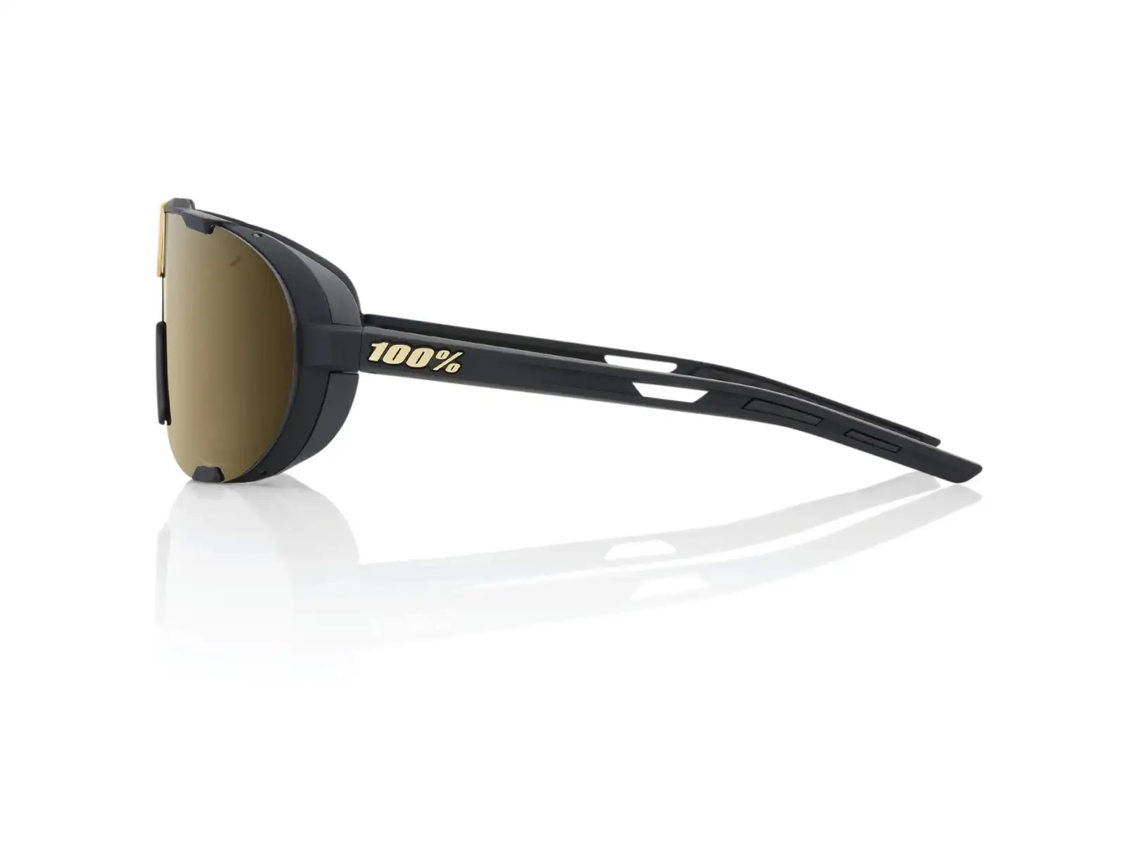 100% Westcraft Fahrradbrille Soft Tact Schwarz/Soft Gold Mirror Lens