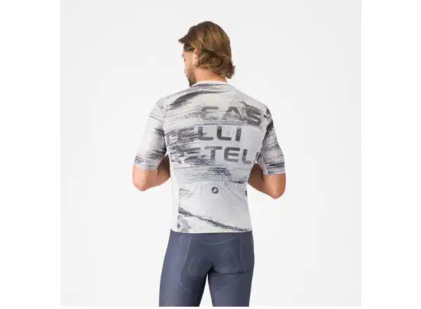 Castelli Stratus Logo Herrentrikot Kurzarm White/Smoky Gray