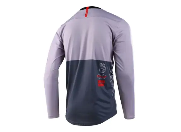 Troy Lee Designs Flowline Scripter Herren Langarmshirt Holzkohle
