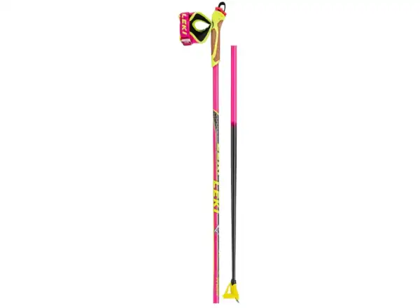 Leki HRC Max Langlaufstöcke Pink/Schwarz/Gelb