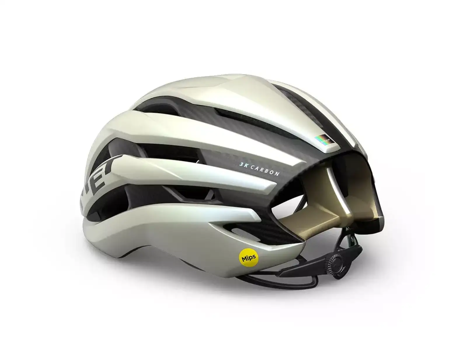 MET Trenta 3K Carbon MIPS cyklistická přilba Vanilla Ice Gold