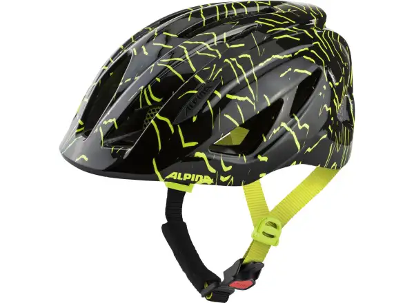 Alpina Pico Kinderhelm Black-Neon Yellow Gloss