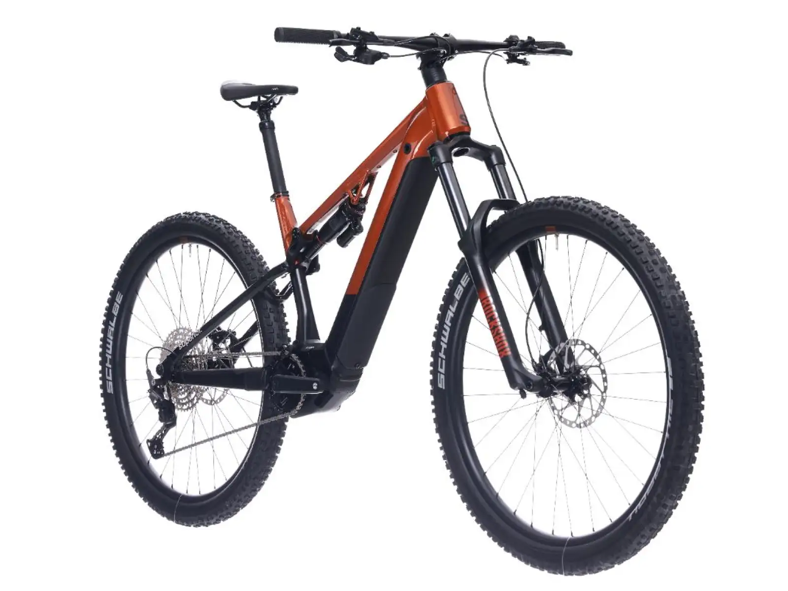 Superior eXF 9019 B fully suspended electric bike in Gloss Copper/Matte Black.
