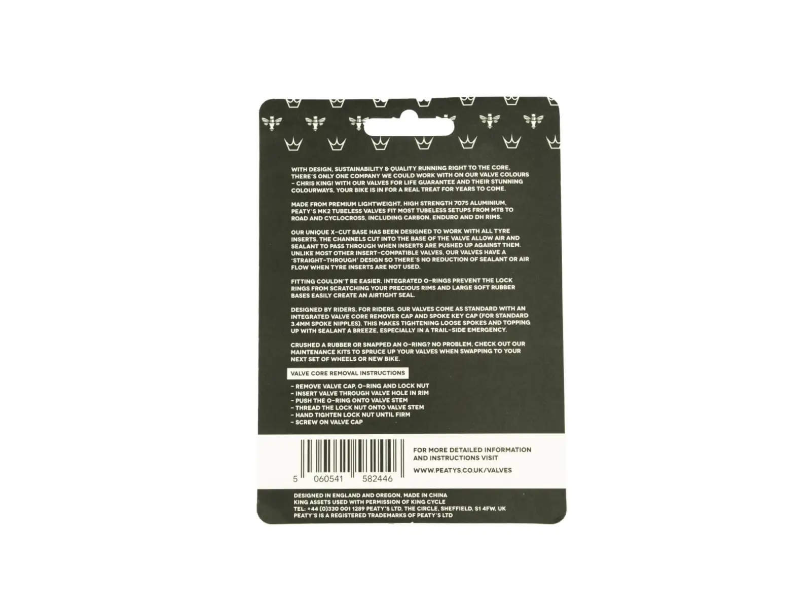 Peatys X Chris King MK2 tubeless Ventile 60 mm