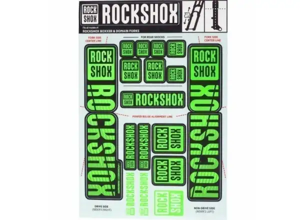 Rock Shox Decal Kit Neon Green für BoXXer/Domain Dual Crown