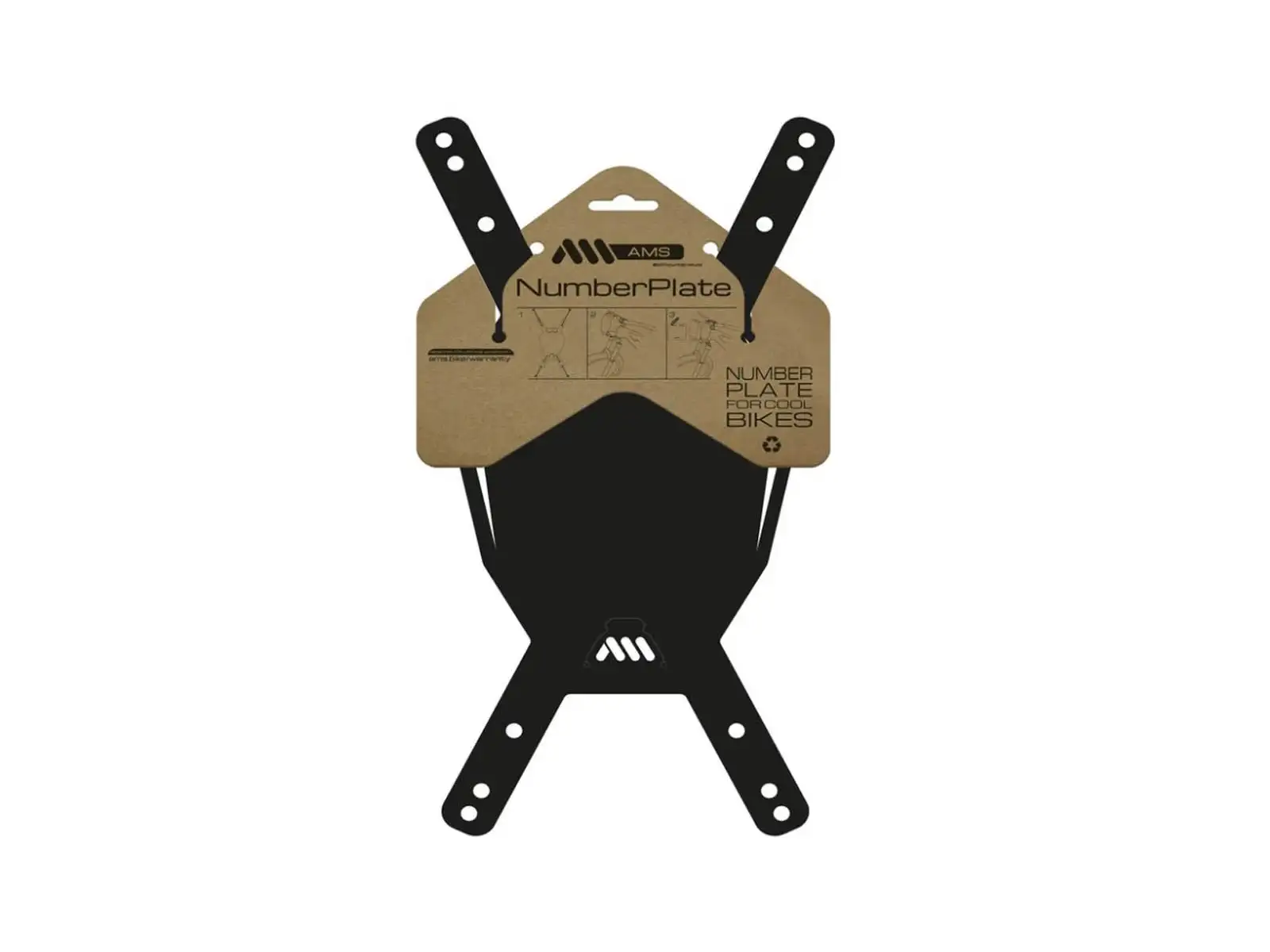 All Mountain Style Number Plate Startnummernschild Black