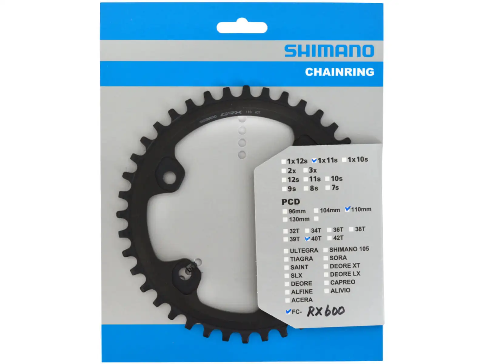 Shimano GRX FC-RX600 Kettenblatt 40 Zähnen