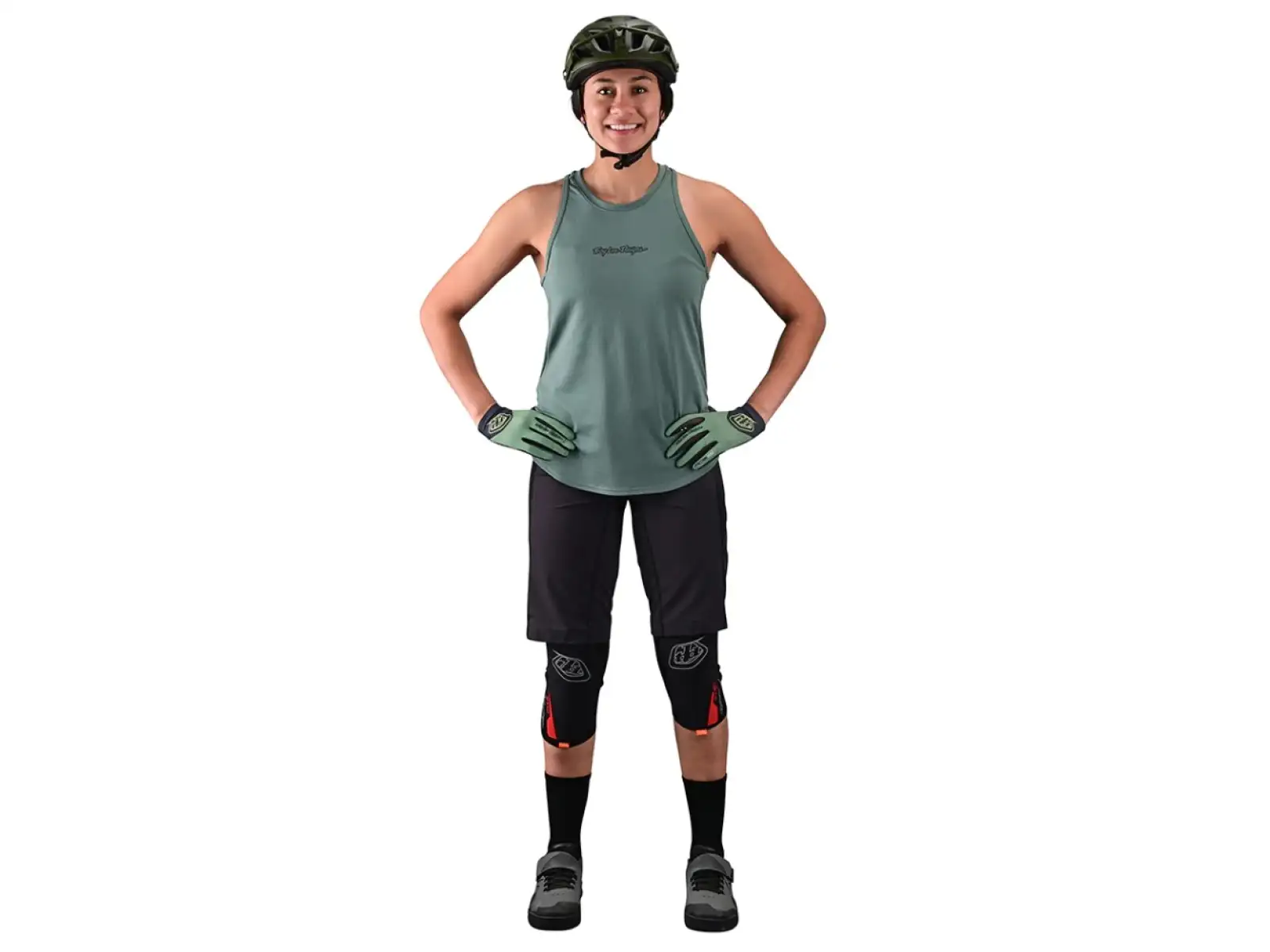 Troy Lee Designs Luxe Damenärmelloses Shirt Solid steel green