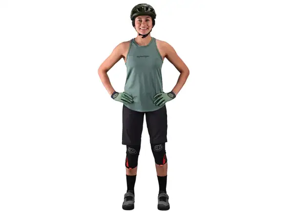 Troy Lee Designs Luxe Damenärmelloses Shirt Solid steel green