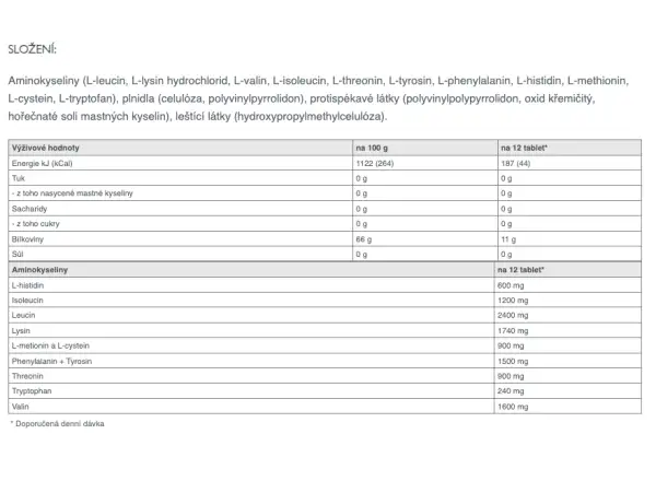 Sponser Amino EAA – Essenzielle Aminosäuren in Tablettenform, 140 Stück