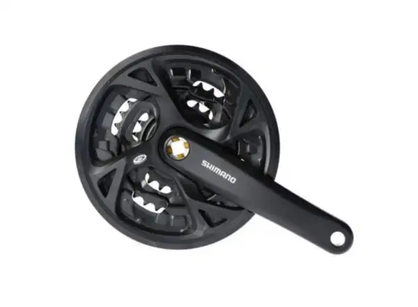 Shimano Acera FC-M371 Kurbeln für Vierkant 3×9 170 mm mit Abdeckung Schwarz
